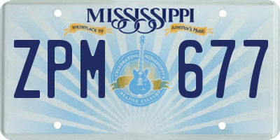 MS license plate ZPM677