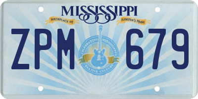 MS license plate ZPM679