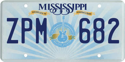 MS license plate ZPM682