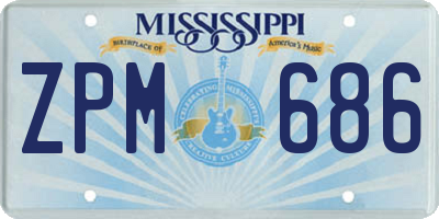 MS license plate ZPM686