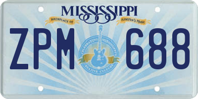 MS license plate ZPM688