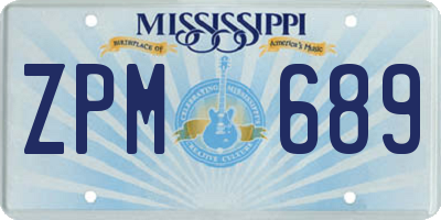 MS license plate ZPM689