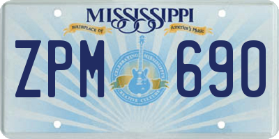 MS license plate ZPM690