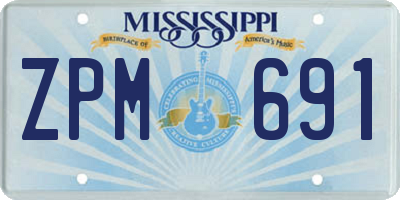 MS license plate ZPM691