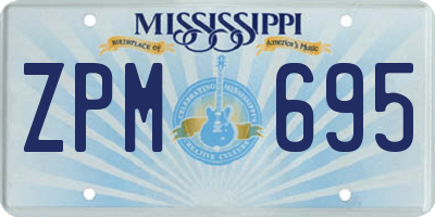 MS license plate ZPM695