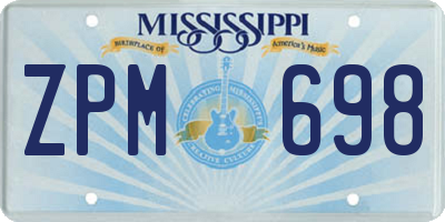 MS license plate ZPM698