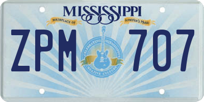 MS license plate ZPM707