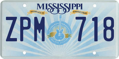 MS license plate ZPM718