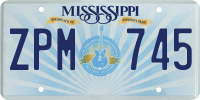 MS license plate ZPM745