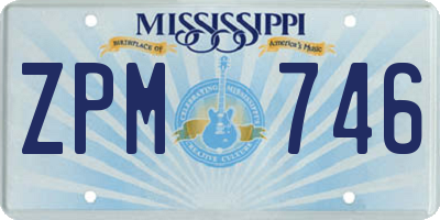 MS license plate ZPM746