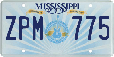 MS license plate ZPM775