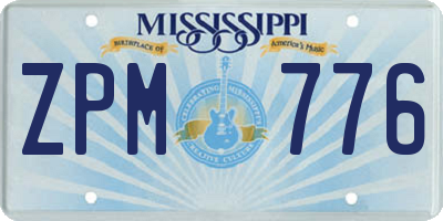 MS license plate ZPM776