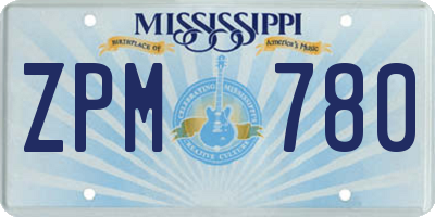 MS license plate ZPM780