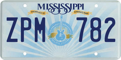 MS license plate ZPM782