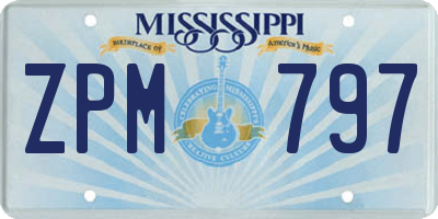 MS license plate ZPM797