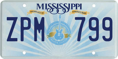 MS license plate ZPM799