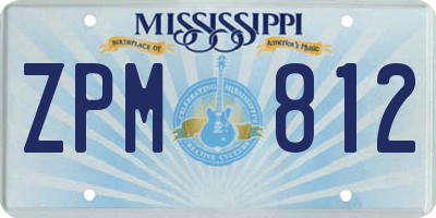 MS license plate ZPM812