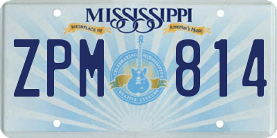 MS license plate ZPM814