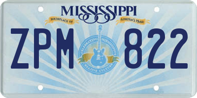 MS license plate ZPM822