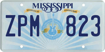 MS license plate ZPM823