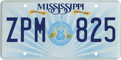 MS license plate ZPM825