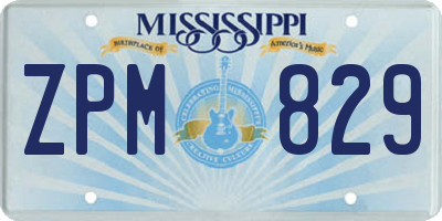 MS license plate ZPM829
