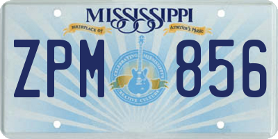 MS license plate ZPM856