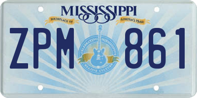 MS license plate ZPM861