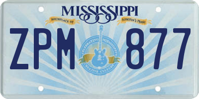 MS license plate ZPM877
