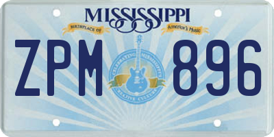 MS license plate ZPM896