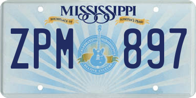 MS license plate ZPM897