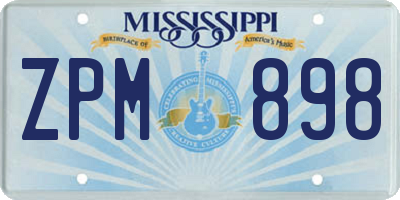 MS license plate ZPM898