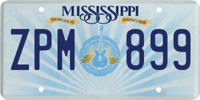 MS license plate ZPM899