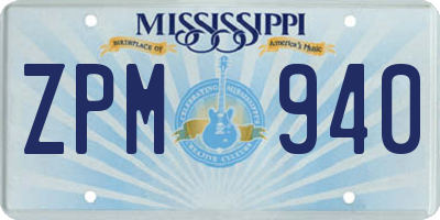 MS license plate ZPM940