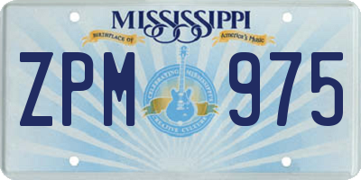 MS license plate ZPM975