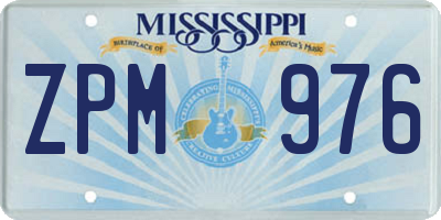 MS license plate ZPM976