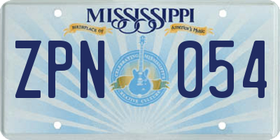 MS license plate ZPN054