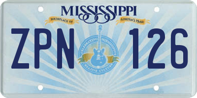 MS license plate ZPN126