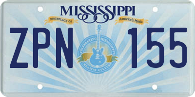 MS license plate ZPN155