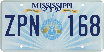 MS license plate ZPN168