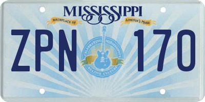 MS license plate ZPN170