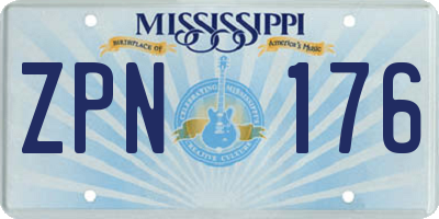 MS license plate ZPN176