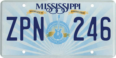 MS license plate ZPN246