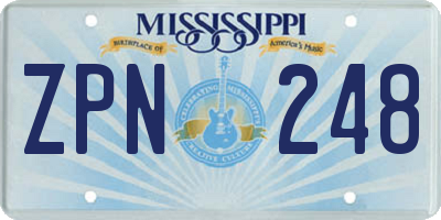 MS license plate ZPN248