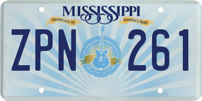 MS license plate ZPN261