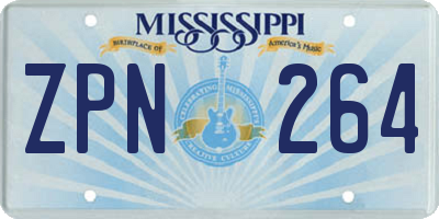 MS license plate ZPN264