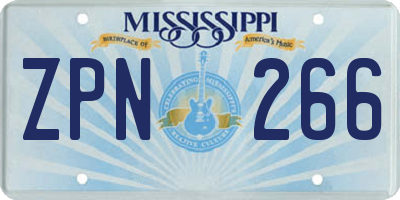 MS license plate ZPN266