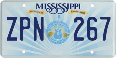 MS license plate ZPN267