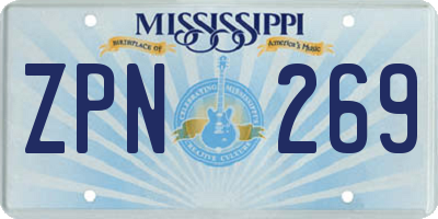 MS license plate ZPN269
