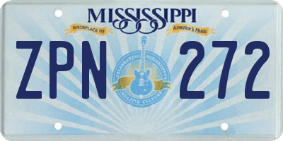 MS license plate ZPN272